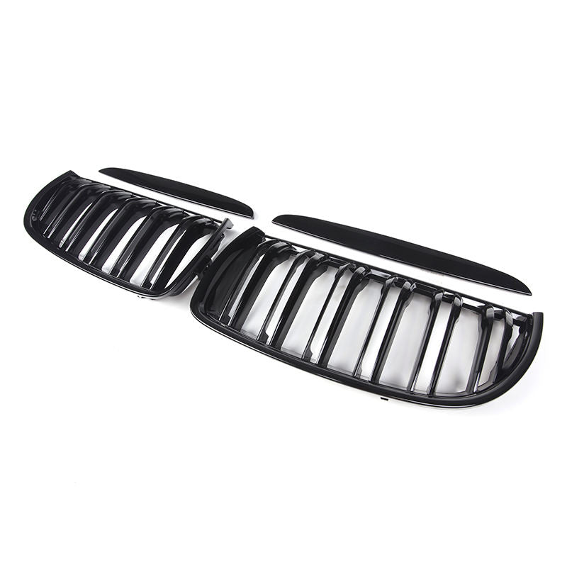 BMW 3 Series E90/E91 Pre-LCI Gloss Black Double Slat Front Grills (2005-2008)