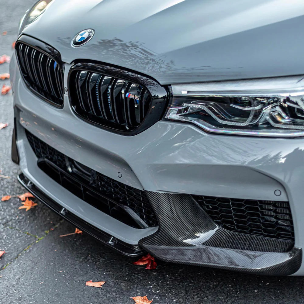 BMW M5 F90 Pre-Preg Dry Carbon Fibre Mp Style Front Lip Splitter Wings By OPTIC (2017-2020)