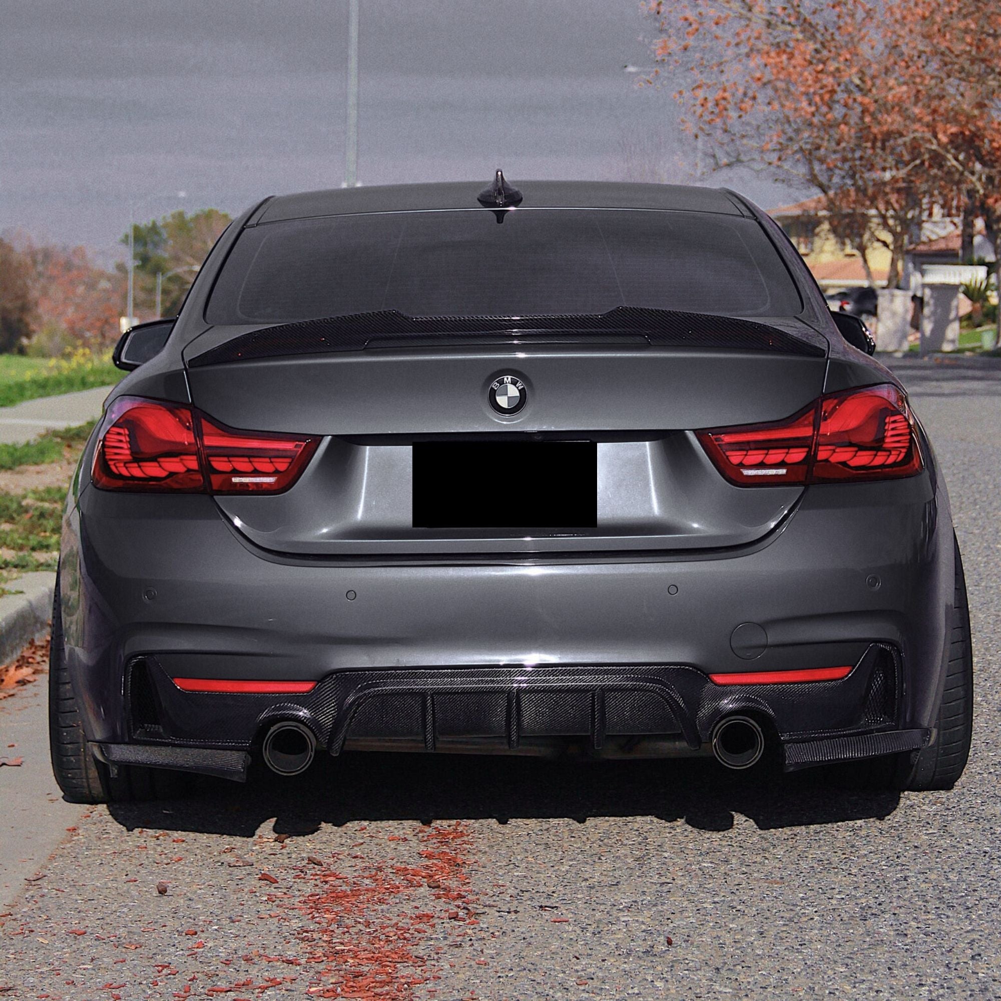 BMW 4 Series F32 F33 F36 Quad Exhaust Carbon Fibre M Performance Style Rear Diffuser (2014-2019)