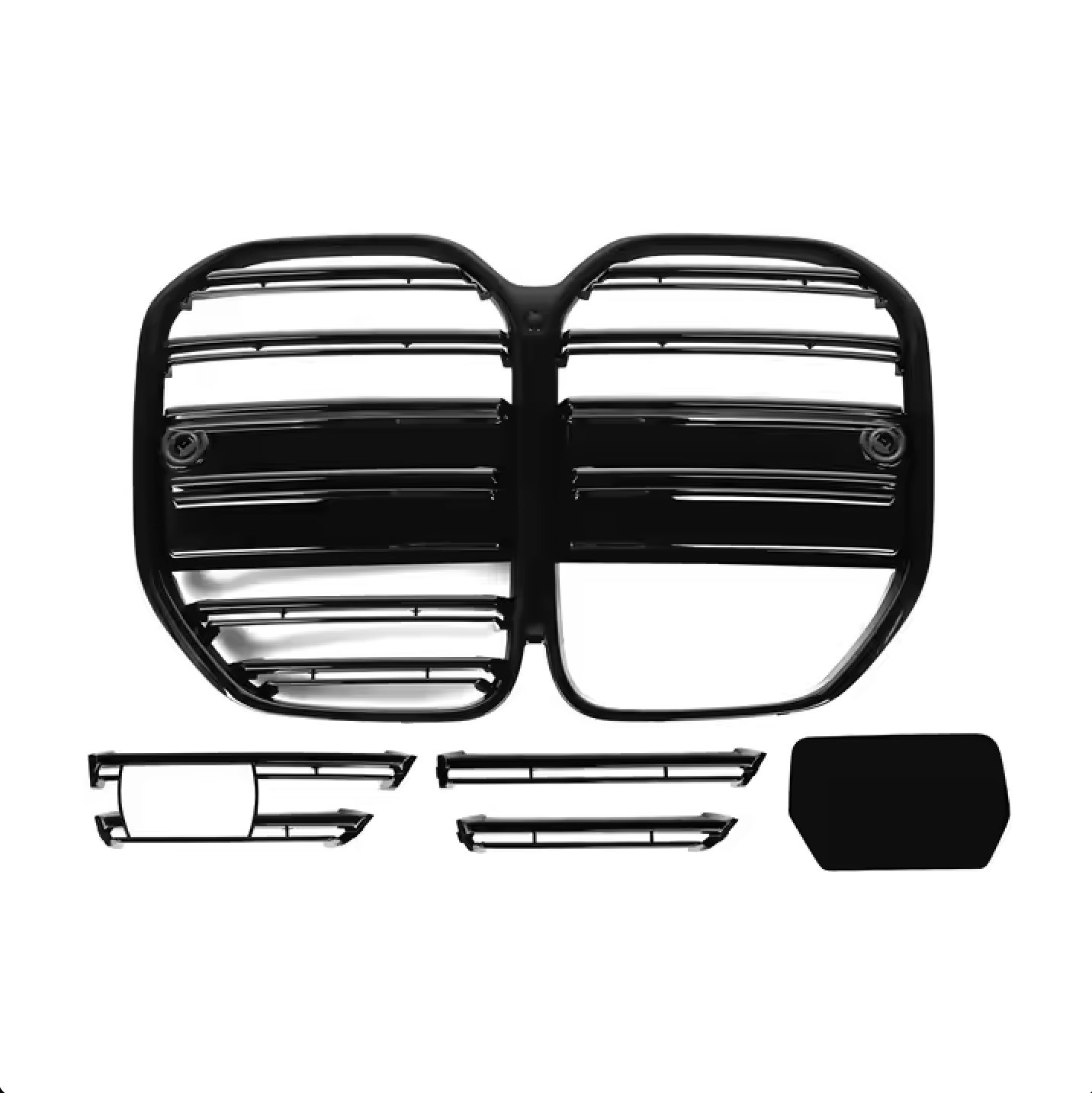 BMW 4 Series G22 G23 Gloss Black Double Slat Front Grill (2020+)
