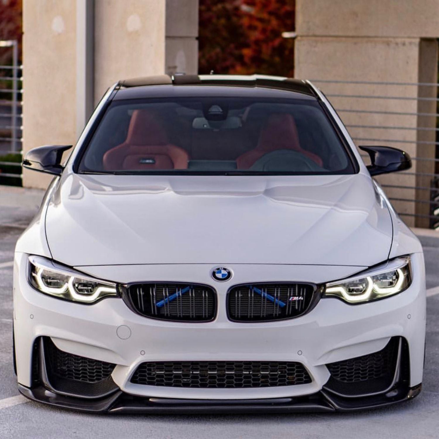 BMW M3 F80 / M4 F82 F83 Carbon Fibre V Style Front Lip Splitter (2014-2019)