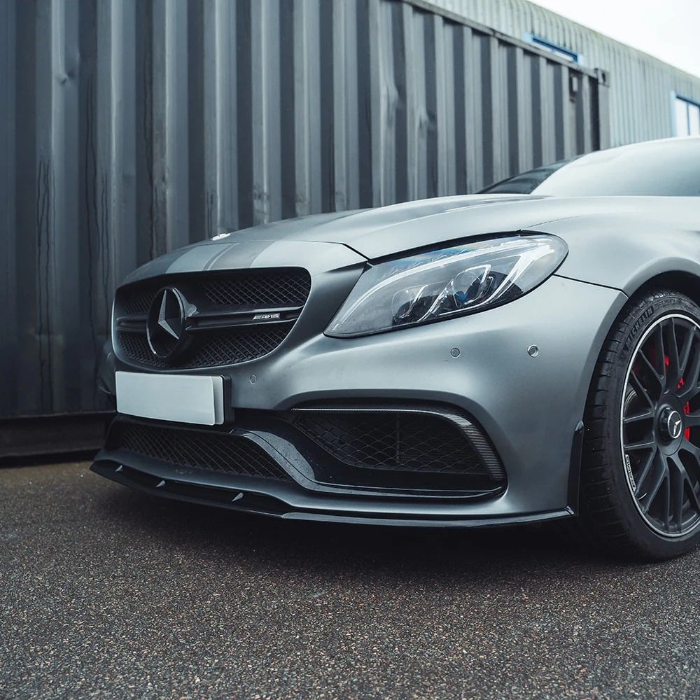 Mercedes W205 C63 AMG Coupe Gloss Black Front Lip Splitter (2015-2022)